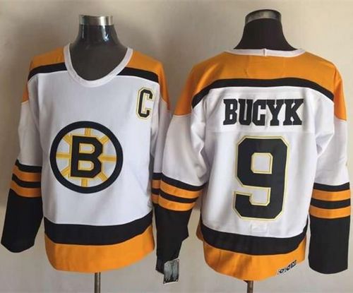 Bruins #9 Johnny Bucyk Yellow/White CCM Throwback Stitched Hockey Jersey Bruins #9 Johnny Bucyk Yellow/White CCM Throwback Stitched Hockey Jersey
