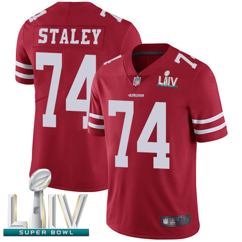 49ers #74 Joe Staley Red Team Color Super Bowl LIV Bound Men's Stitched Football Vapor Untouchable Limited Jersey 49ers #74 Joe Staley Red Team Color Super Bowl LIV Bound Men's Stitched Football Vapor Untouchable Limited Jersey
