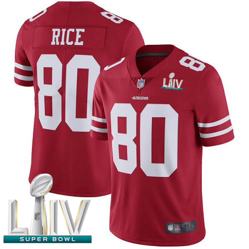49ers #80 Jerry Rice Red Team Color Super Bowl LIV Bound Men's Stitched Football Vapor Untouchable Limited Jersey 49ers #80 Jerry Rice Red Team Color Super Bowl LIV Bound Men's Stitched Football Vapor Untouchable Limited Jersey