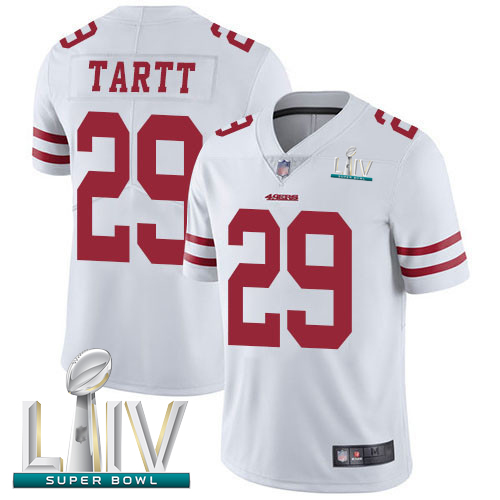 49ers #29 Jaquiski Tartt White Super Bowl LIV Bound Men's Stitched Football Vapor Untouchable Limited Jersey 49ers #29 Jaquiski Tartt White Super Bowl LIV Bound Men's Stitched Football Vapor Untouchable Limited Jersey