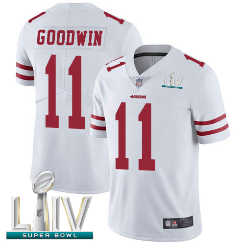 Nike 49ers #11 Marquise Goodwin White Super Bowl LIV Bound Men's Stitched NFL Vapor Untouchable Limited Jersey