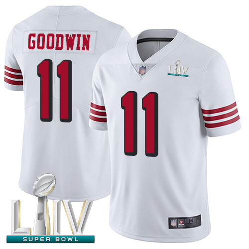 Nike 49ers #11 Marquise Goodwin White Rush Super Bowl LIV Bound Men's Stitched NFL Vapor Untouchable Limited Jersey