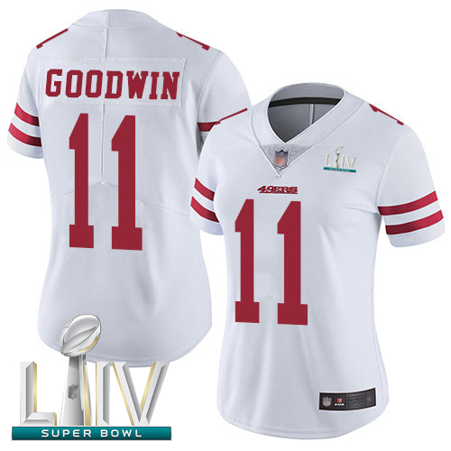 Nike 49ers #11 Marquise Goodwin White Super Bowl LIV Bound Women's Stitched NFL Vapor Untouchable Limited Jersey