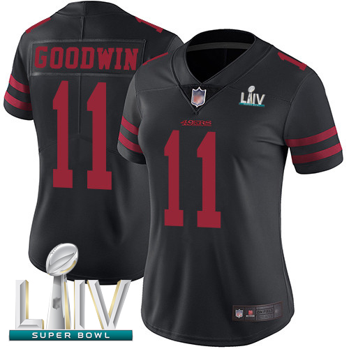 Nike 49ers #11 Marquise Goodwin Black Alternate Super Bowl LIV Bound Women's Stitched NFL Vapor Untouchable Limited Jersey
