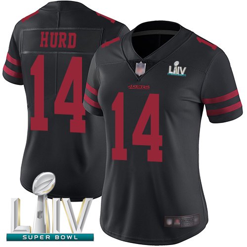 Nike 49ers #14 Jalen Hurd Black Alternate Super Bowl LIV Bound Women's Stitched NFL Vapor Untouchable Limited Jersey