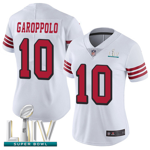 Nike 49ers #10 Jimmy Garoppolo White Rush Super Bowl LIV Bound Women's Stitched NFL Vapor Untouchable Limited Jersey