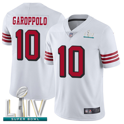 Nike 49ers #10 Jimmy Garoppolo White Rush Super Bowl LIV Bound Youth Stitched NFL Vapor Untouchable Limited Jersey